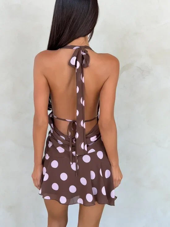 Tiger Mist | NWT | ZYLA MINI PINK AND BROWN DRESS - Picture 2 of 5